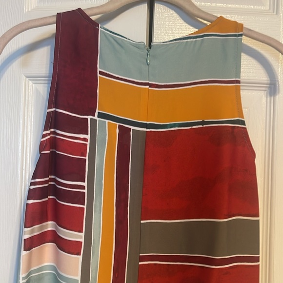 LOFT sleeveless abstract color block dress size XXSP NWOT - Picture 5 of 6